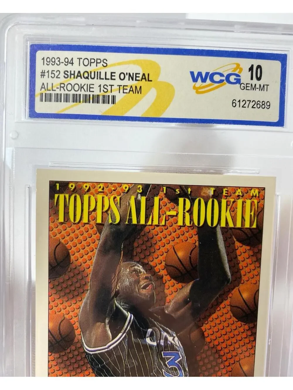 Shaquille O’Neal. Really rare 1992-93 1st team.GEM-MT 10, Rookie Card, Topps